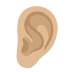 👂🏼 ear: medium-light skin tone display on Google